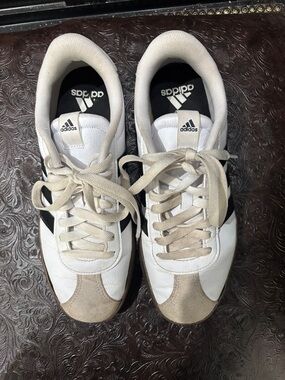 adidas White, Black & Beige Retro Trainer